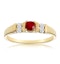 Ruby 3.75mm And Diamond 18K Gold Ring - image 2