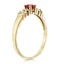 Ruby 3.75mm And Diamond 18K Gold Ring - image 3