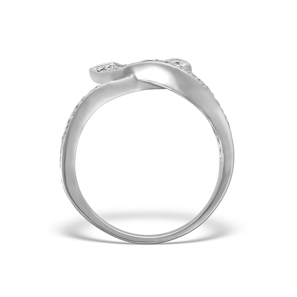 9K White Gold Diamond Pave Cross Design Ring - A4255 - SIZE L1/2 - Image 2