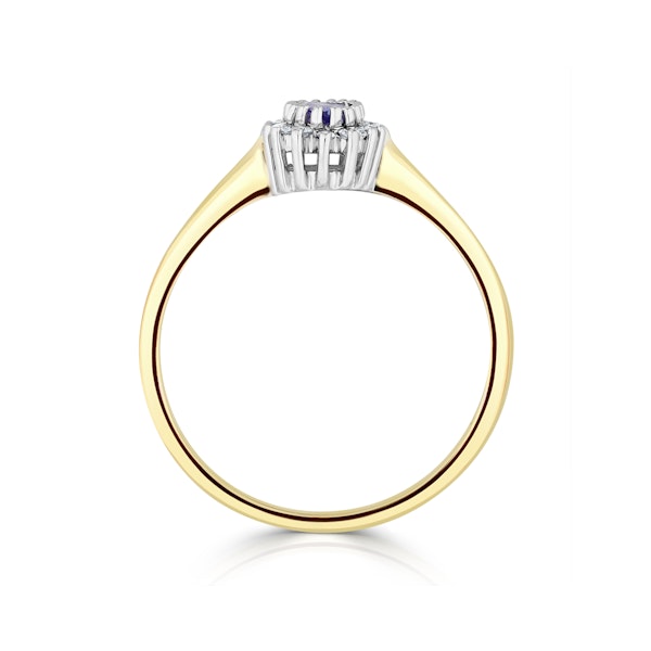Tanzanite 5 x 3mm And Diamond 18K Gold Ring FET29-V SIZES M N O - Image 3
