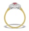 Ruby 7 x 5mm And Diamond 9K Gold Ring - image 2