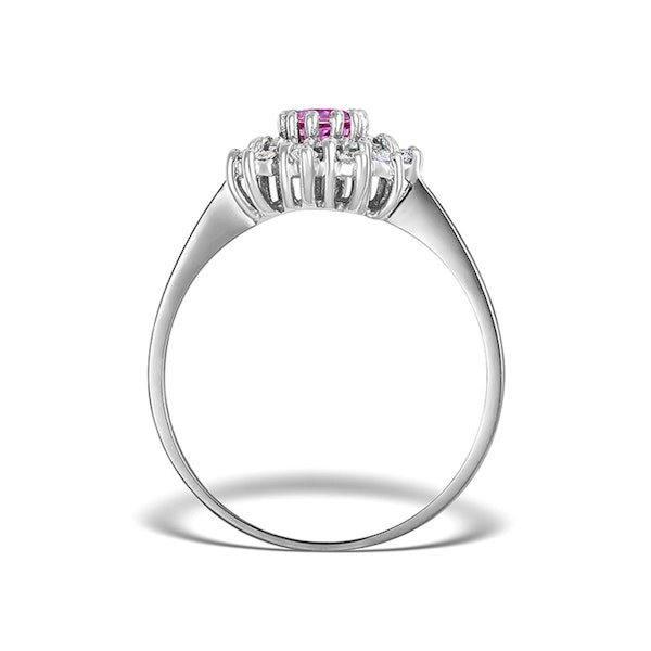 9K White Gold Diamond and Pink Sapphire Ring 0.36ct SIZES AVAILABLE K L - Image 2