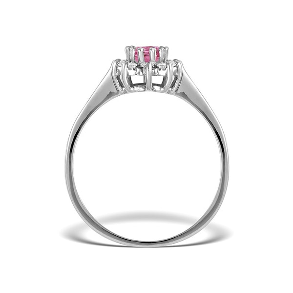 9K White Gold Diamond and Pink Sapphire Ring 0.18ct SIZES AVAILABLE J K Q - Image 2