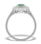 Emerald 7 x 5mm And Diamond 18K White Gold Ring - image 2