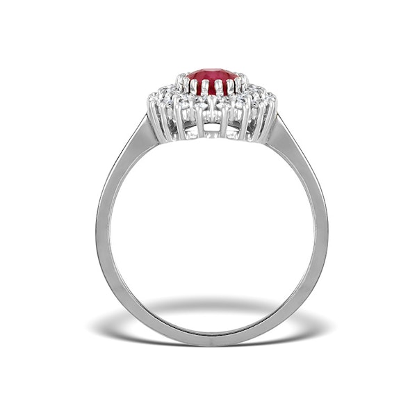 Ruby 7 x 5mm And Diamond 9K White Gold Ring SIZES AVAILABLE J L P R S T U - Image 2