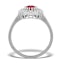 Ruby 7 x 5mm And Diamond 9K White Gold Ring - image 2