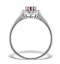 Ruby 6 x 4mm And Diamond 9K White Gold Ring  A4456 - image 2