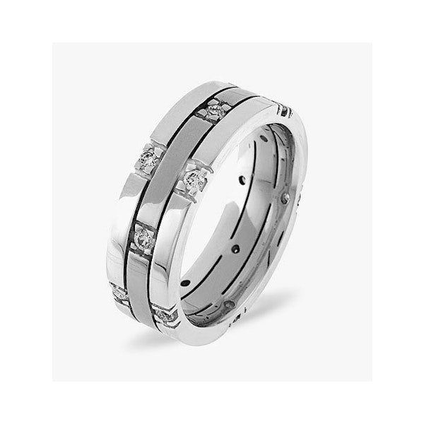 Amy 0.37CT H/SI Diamond and White Gold Wedding Ring - Size P - Image 1