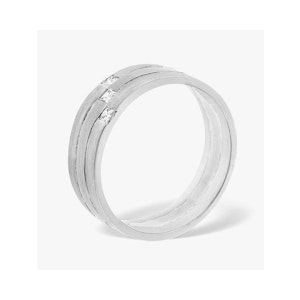 Lauren 3 Stone Platinum Diamond Wedding Ring 0.07CT H/SI