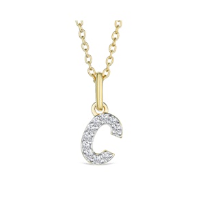Love  Letter Initial  C Lab Diamond Necklace set in 18K Gold Vermeil
