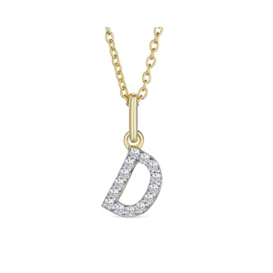 Love  Letter Initial  D Lab Diamond Necklace set in 18K Gold Vermeil