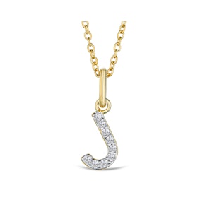 Love  Letter Initial  J Lab Diamond Necklace set in 18K Gold Vermeil