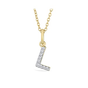 Love  Letter Initial  L Lab Diamond Necklace set in 18K Gold Vermeil