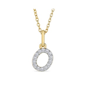 Love  Letter Initial  O Lab Diamond Necklace set in 18K Gold Vermeil