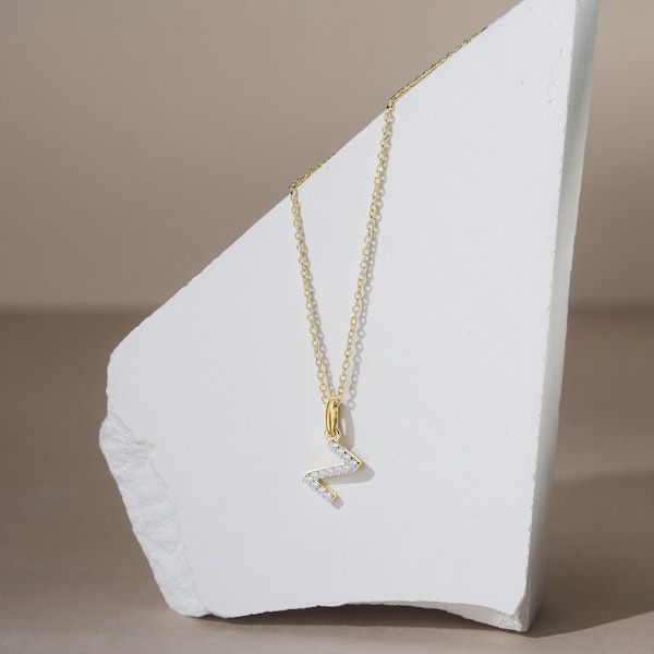 Love  Letter Initial  Z Lab Diamond Necklace set in 18K Gold Vermeil - Image 4