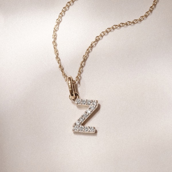 Love  Letter Initial  Z Lab Diamond Necklace set in 18K Gold Vermeil - Image 3