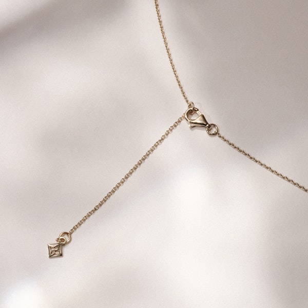 Love  Letter Initial  H Lab Diamond Necklace set in 18K Gold Vermeil - Image 5