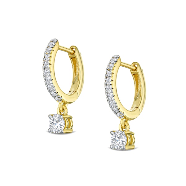 Stellato Huggie Drop Lab Diamond Earrings 0.50ct in 18K Gold Vermeil - Image 3