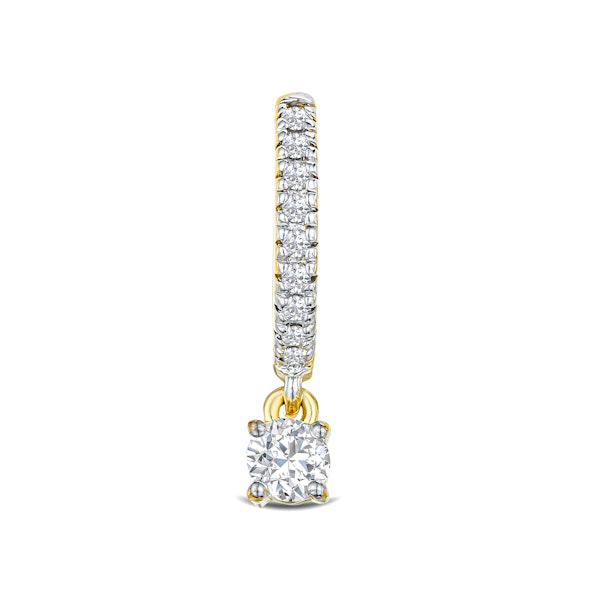 Stellato Huggie Drop Lab Diamond Earrings 0.50ct in 18K Gold Vermeil - Image 4