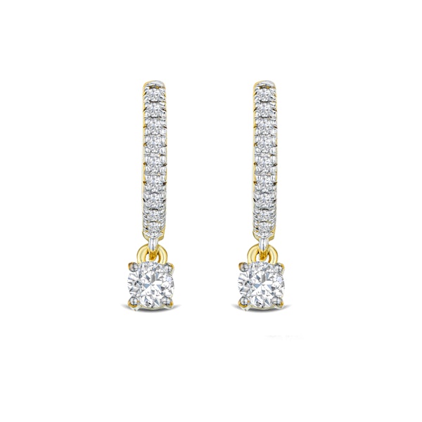Stellato Huggie Drop Lab Diamond Earrings 0.50ct in 18K Gold Vermeil - Image 1