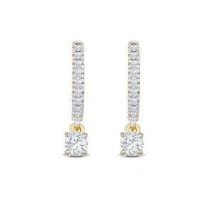 Stellato Huggie Drop Lab Diamond Earrings 0.50ct in 18K Gold Vermeil