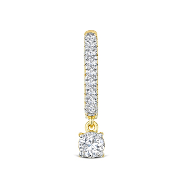 Stellato Huggie Drop Lab Diamond Earrings 1.00ct in 9K Gold - Image 4