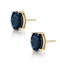 Sapphire 7mm x 5mm 18K Yellow Gold Earrings - image 2