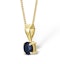 Sapphire 5 x 4 mm 18K Yellow Gold Pendant Necklace - image 2