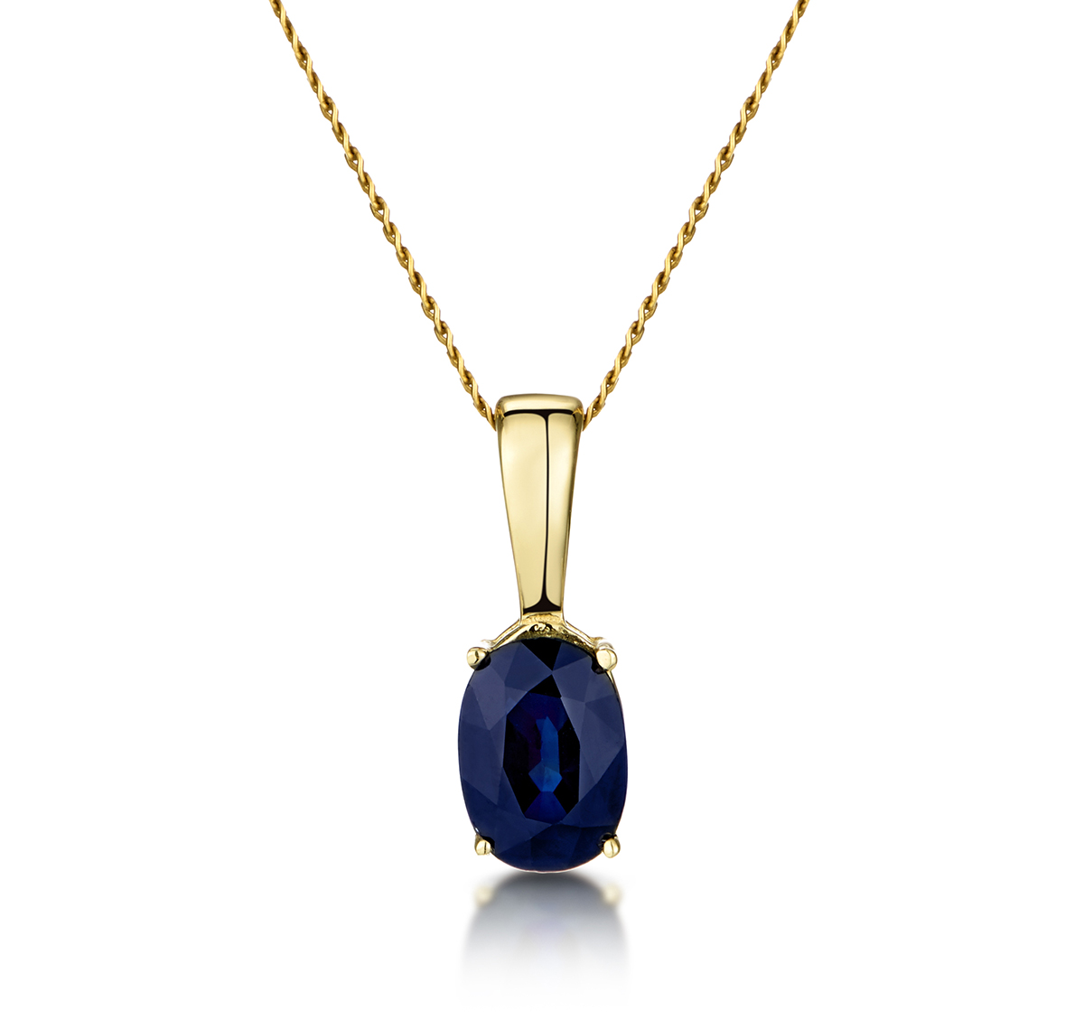 Sarotta Jewelry Fashion Cross Cut Blue Sapphire Yellow Gold Gp Pendant Necklace 