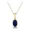 Sapphire 7 x 5 mm 9K Yellow Gold Pendant Necklace - image 1