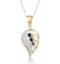 Sapphire 9 x 14 mm And Diamond 9K Yellow Gold Pendant Necklace - image 1
