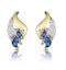 Sapphire 4mm x 2mm And Diamond 9K Yellow Gold Earrings - image 1