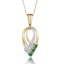 Emerald 2.25mm And Diamond 9K Yellow Gold Pendant Necklace - image 1