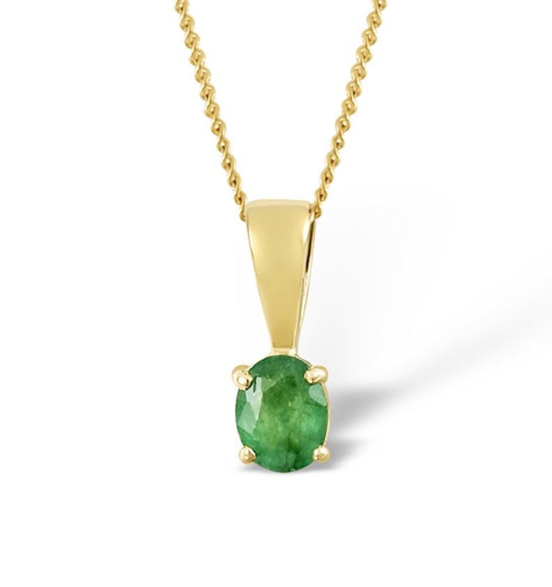 Emerald 0.33CT 9K Yellow Gold Pendant Necklace