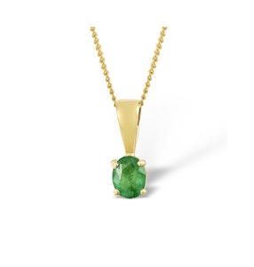 Emerald 0.33CT 9K Yellow Gold Pendant Necklace