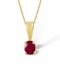 Ruby 5 x 4mm 9K Yellow Gold Pendant Necklace - image 1