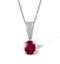 Ruby 5 x 4mm 18K White Gold Pendant Necklace - image 1