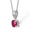 Ruby 5 x 4mm 18K White Gold Pendant Necklace - image 2