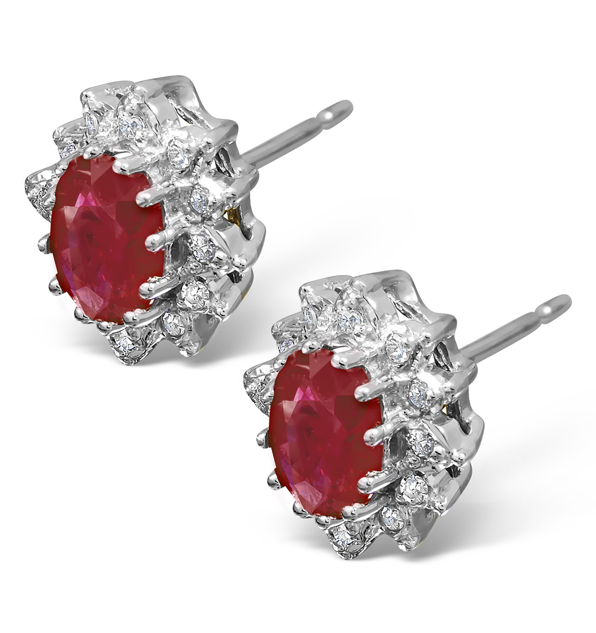 White Gold Ruby Earrings | The Diamond Store