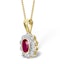 Ruby 6 x 4mm And Diamond 18K Yellow Gold Pendant Necklace FER26-T - image 2