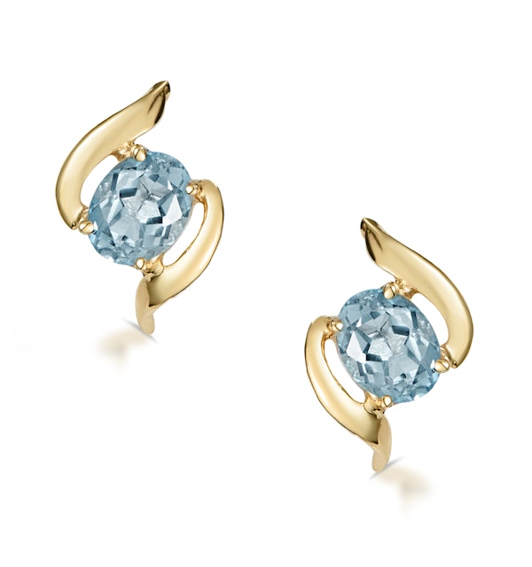 Blue Topaz 5 X 4mm 9k Yellow Gold Earrings Blue Topaz 5 X 4mm 9k Yellow Gold Earrings