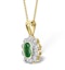 Emerald 6 x 4mm And Diamond 9K Yellow Gold Pendant Necklace - image 3