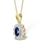 Sapphire 6 x 4mm And Diamond 18K Yellow Gold Pendant Necklace FER26-U - image 2