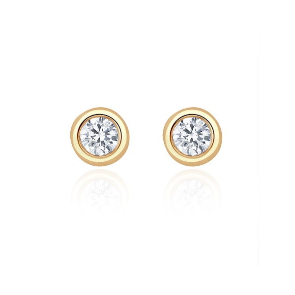 Stud Earrings 0.20CT Diamond 9K Yellow Gold - Image 1