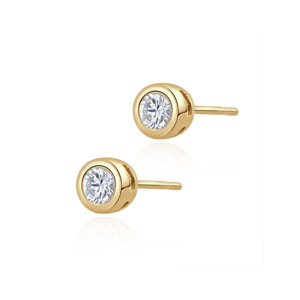 Stud Earrings 0.20CT Diamond 9K Yellow Gold - Image 2