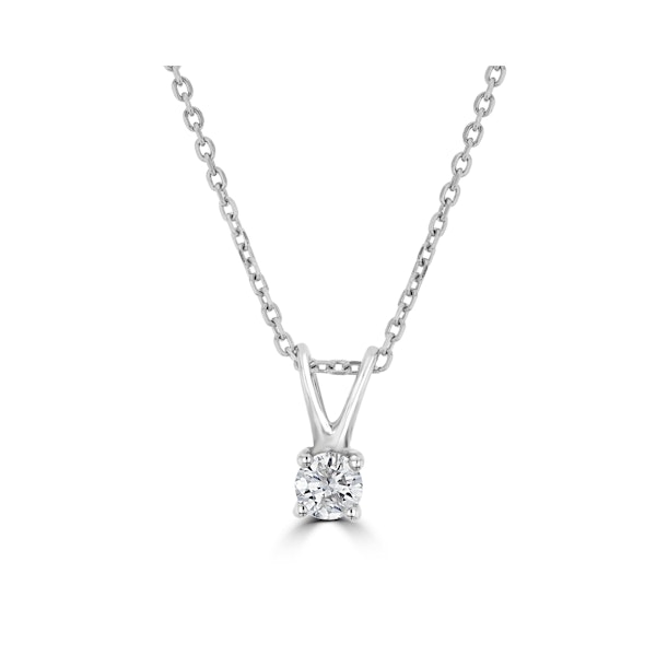Chloe Diamond Solitaire Necklace 0.10CT in 9K White Gold - Image 1