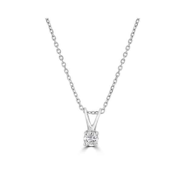 Chloe Diamond Solitaire Necklace 0.10CT in 9K White Gold - Image 3