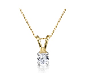 Diamond Solitaire Necklace 0.15CT Diamond 9K Yellow Gold