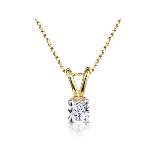 Diamond Solitaire Necklace 0.15CT Diamond 9K Yellow Gold - Image 1