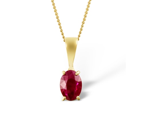 Ruby Solitaire Pendants And Necklaces